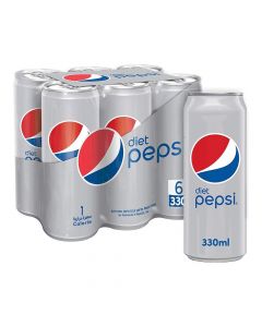 PEPSI DIET CARBONATED SOFT DRINK 6X330ML