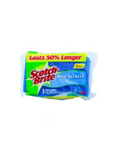 3M SCOTCH-BRITE SCRUB NON- SCRATCH SPONGES X PACK OF 3 PSC