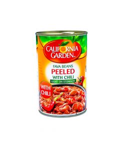 CALIFORNIA GARDEN FAVA BEANS PEELED WITH CHILI 450GM