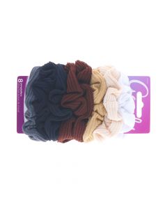 GOODY SET OF 8 GOODY SCRUNCHIE RIBBED MULTICOLOUR 16.5 CM