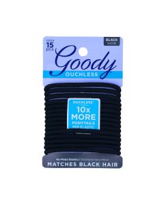 GOODY 1941215 OUCHLESS BRAIDED ELASTICS, BLACK ' 15 UNITS