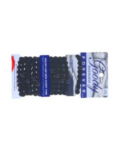 GOODY WOMENS OUCHLESS ELASTICS FOREVER BLACK 10PACK