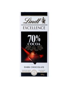 LINDT EXCELLENCE DARK 70% COCOA CHOCOLATES 100GM