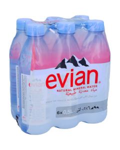 EVIAN NATURAL MINERAL WATER 6X500ML