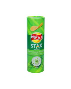 LAYS STAX SOUR CREAM & ONION CHIPS 170GM