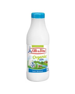 ELLE&VIRE SEMI SKIMMED ORGANIC MILK 1LT