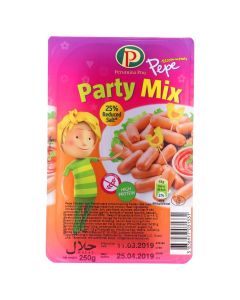 PERUTNINA PARTY MIX CHICKEN FRANK 250GM