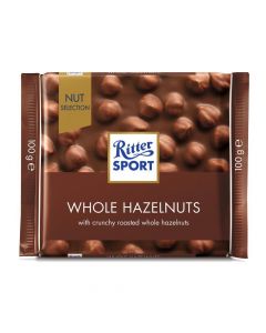 RITTER SPORT WHOLE HAZELNUT CHOCOLATES 100GM