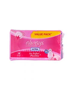 ALWAYS COTTON SOFT ULTRA THIN LARGE SANITARY PADS WITH WINGS 16 PSC