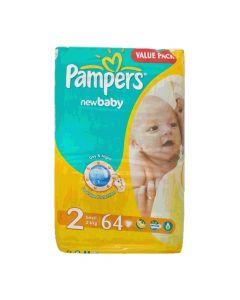 PAMPERS NEW BABY JUMBO PACK DIAPERS SIZE 2 MINI 3-8KG 64 PSC