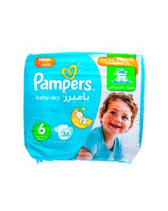 PAMPERS BABY  DIAPERS SIZE 6 EXTRA LARGE  13+KG MEGA PACK 36 PSC