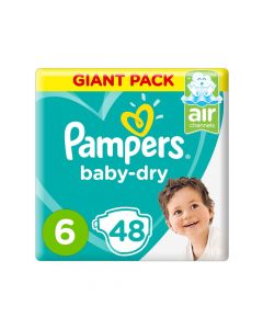 PAMPERS BABY DIAPERS SIZE 6 EXTRA LARGE 13+KG  GIANT PACK 48 PSC