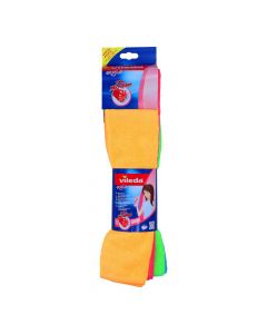 VILEDA  MICROFIBER STYLE ALL PURPOSE WIPING CLOTH SET MULTICOLOUR 4 PSC