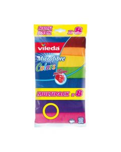 VILEDA MULTIPACK MICROFIBER CLOTHS 8 PSC