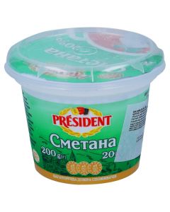 PRESIDENT SOUR CREAM 20%FAT 200GM