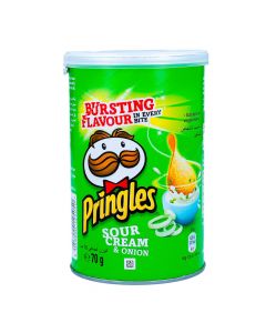 PRINGLES SOUR CREAM & ONION POTATO CHIPS 70GM