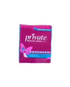 PRIVATE NATURAL COTTON FEEL MAXI THICK FOLDED WITH WINGS SUPER SANITARY PADS 30  PSC