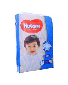 HUGGIES ULTRA COMFORT BABY DIAPERS SIZE 5 12-22KG 64 PSC