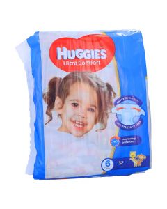 HUGGIES ULTRA COMFORT DIAPERS SIZE 6 VALUE PACK 15+ KG 32 DIAPERS PSC