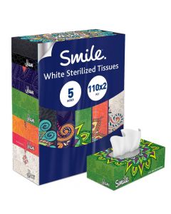 SMILE FACIAL TISSUES 110 SHEETS X 2 PLY 5PSC 