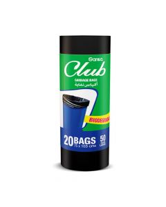 SANITA CLUB GARBAGE BAGS BIODEGRADABLE 50 GALLONS LARGE BAGS 20 PSC