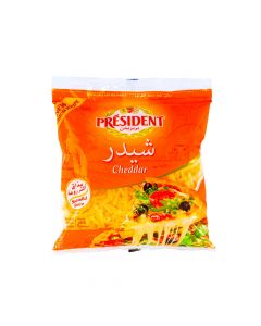 PRESIDENT SHREDDED CHEDDAR CHEESE 450GM