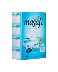 MASAFI FACIAL TISSUE WHITE 200 X 2PLY 4 BOX