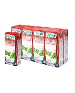 LACNOR UHT MILK FULL FAT 8X180ML