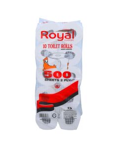 ROYAL CLASSIC TOILET ROLL 500 SHEETS PACK OF 10 ROLLS