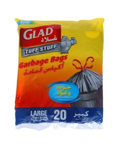 GLAD GARBGE BAG LARGE DRAWSTRING 110L