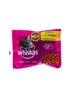 WHISKAS CAT FOOD POUCH CHICKEN 85G 4PACK