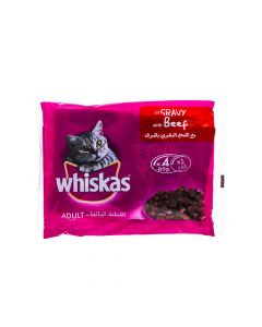 WHISKAS CAT FOOD POUCH BEEF 85G 4PACK