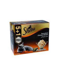 SHEBA CAT FOOD CHICKEN BREAST 6 PACK 510GM