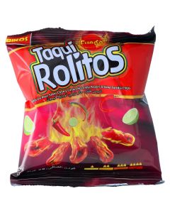 TAQUI ROLITOS HOT CHILLI LIME CHIP28GM