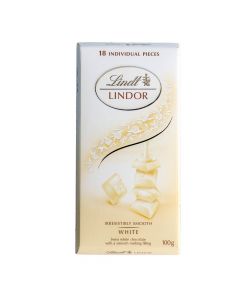 LINDT WHITE LINDOR CHOCOLATES 100G