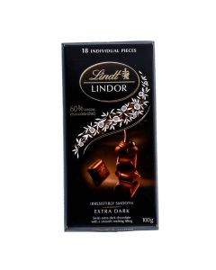 LINDT EXTRA DARK LINDOR 60% COCOA CHOCOLATES 100GM