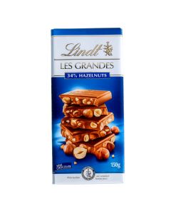 LINDT LES GRANDES 34% HAZELNUT MILK CHOCOLATES 150GM