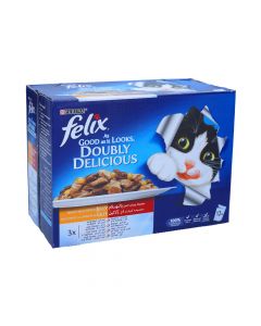 FELIX CAT FOOD MIXED MEAT 12X100GM