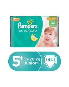 PAMPERS BABY-DRY DIAPERS SIZE 5+ JUNIOR+ 44 PSC