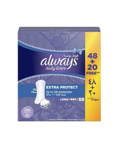 ALWAYS DAILY LINERS EXTRA PROTECT PANTYLINERS LARGE 48+20 PSC