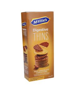 MCVITIES DIGESTIVE THINS CAPPUCCINO BISCUITS 150GM