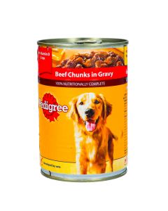 PEDIGREE DOG FOOD BEEF CHUNK GRAVY 400GM